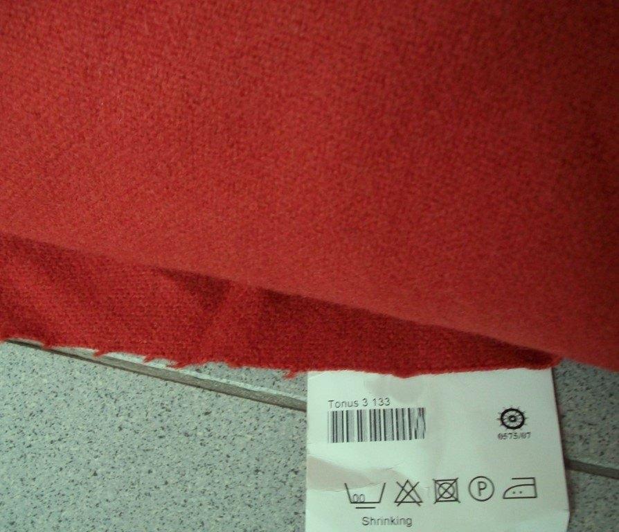 Kvadrat Tonus 3 133; bruinoranje; restant meubelstof, Wol, 120 cm of meer, Nieuw, Oranje