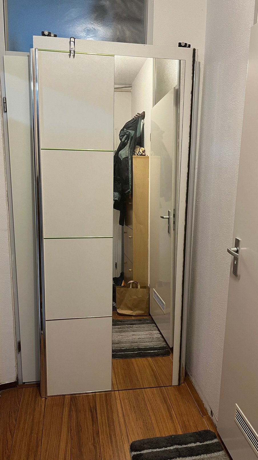 Schuifdeur met spiegel, Ophalen, Gebruikt, 150 tot 200 cm, Minder dan 25 cm
