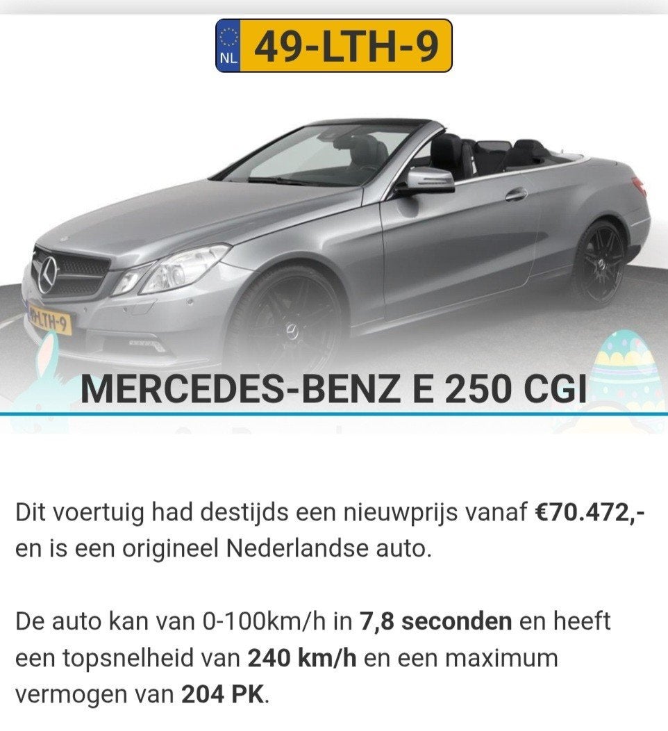 Mercedes-Benz E klasse 250 CGI Cabrio 7 traps automaat 2010, Achterwielaandrijving, 1800 kg, Zwart, Cabriolet