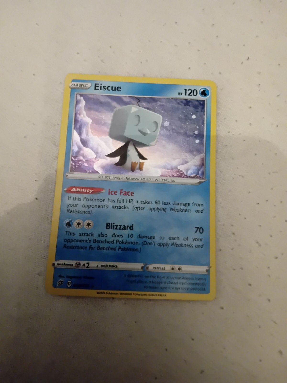 Pokémon Kaart Eiscue (HP 120) - Basic, Hobby en Vrije tijd, Verzamelkaartspellen | Pokémon, Ophalen of Verzenden, Gebruikt, Losse kaart