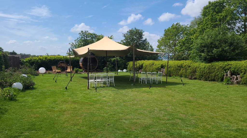 Stretchtent te huur: 6x10, 10x10 of 16x10 meter, Ophalen, Gebruikt