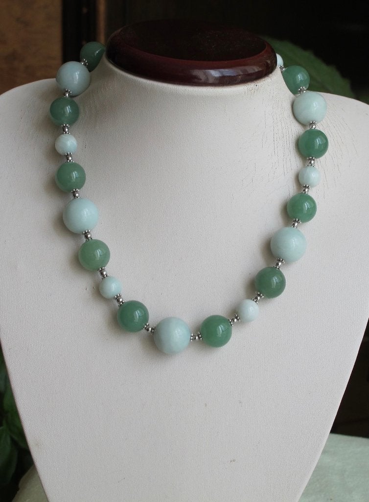 Schitterende Ketting, Amazoniet, Aventurijn, luxe verlenging, Sieraden, Tassen en Uiterlijk, Kettingen, Nieuw, Verstelbaar, Steen of Mineraal