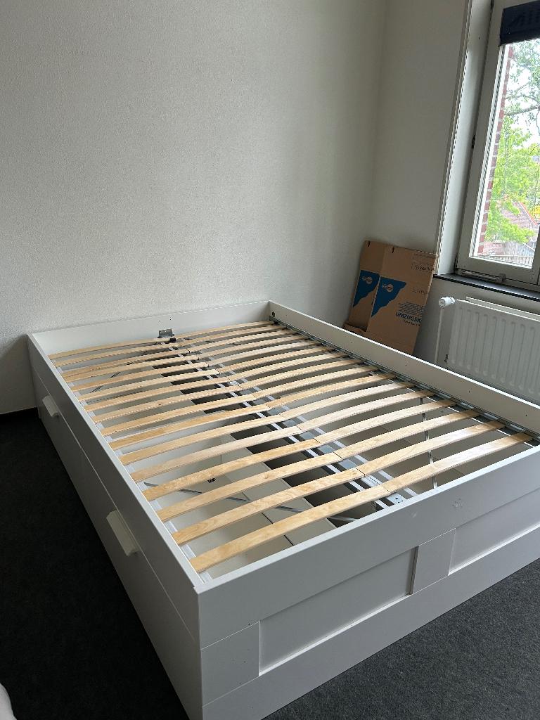 Brimnes IKEA bed, Ophalen, Gebruikt, Wit, 140 cm