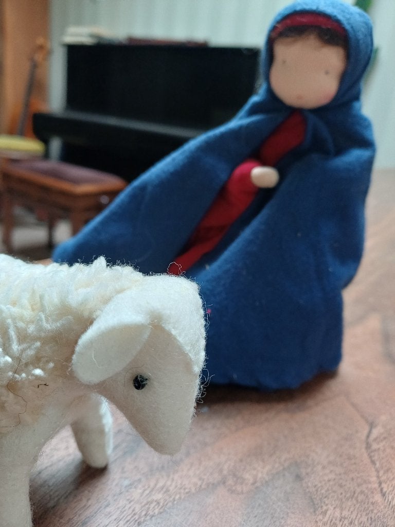 Mooi Schaapje van Wolvilt en 'schapenvacht' - vrije school', Ophalen of Verzenden, Zo goed als nieuw