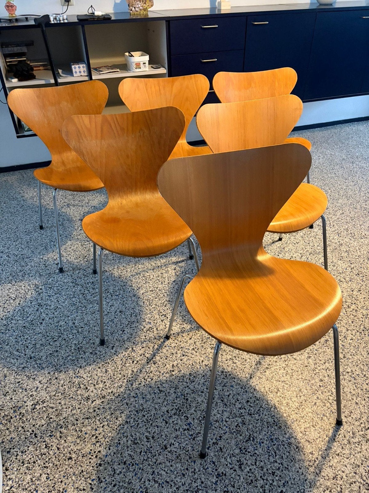 Set van 6 Fritz Hansen Vlinderstoelen, model 3107, 1980, Antiek en Kunst, Antiek | Meubels | Stoelen en Banken, Ophalen of Verzenden