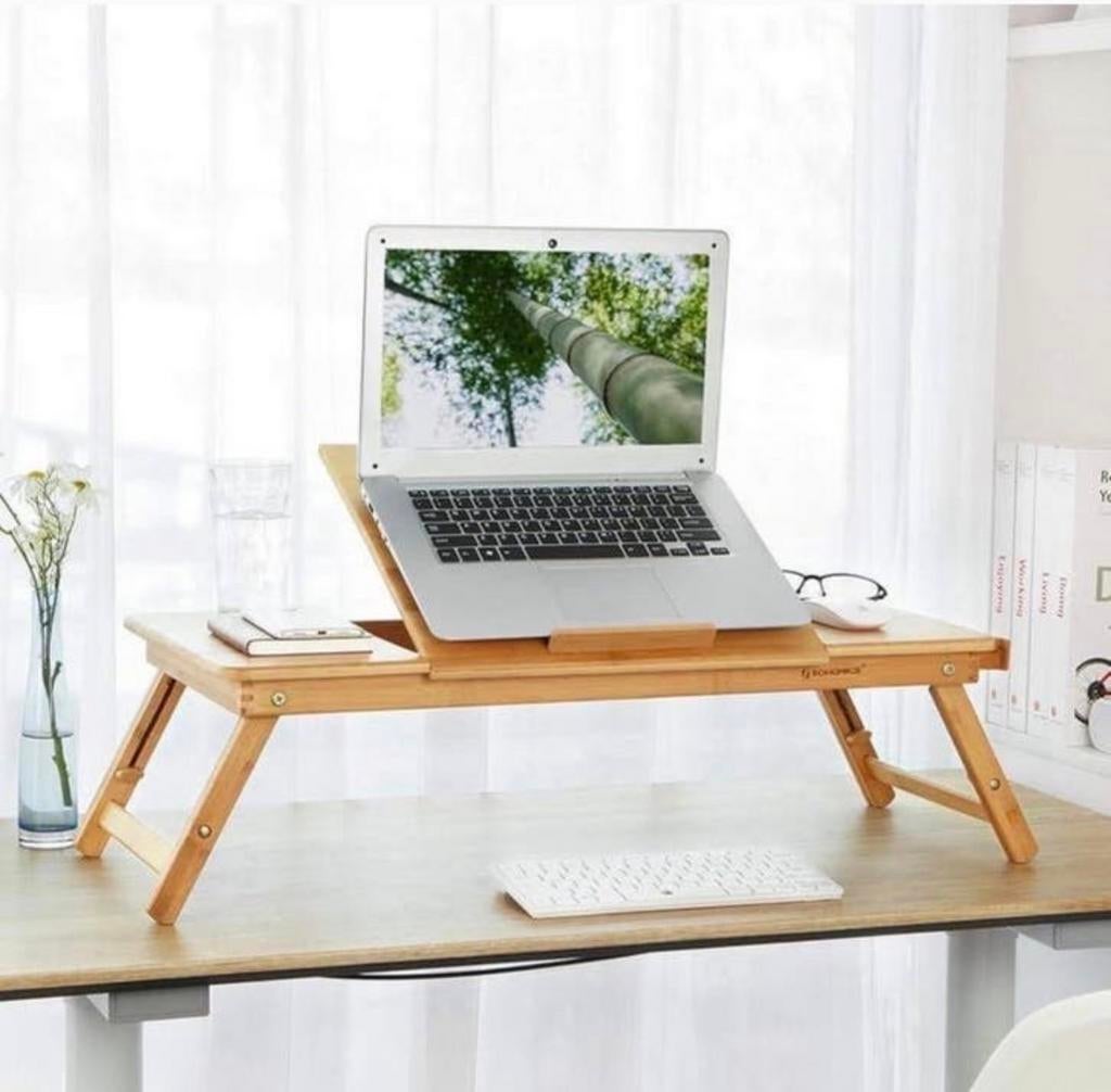 Bamboe opvouwbare laptoptafel / ontbijt op bed tafel NIEUW, S, Nieuw, M, Ophalen of Verzenden