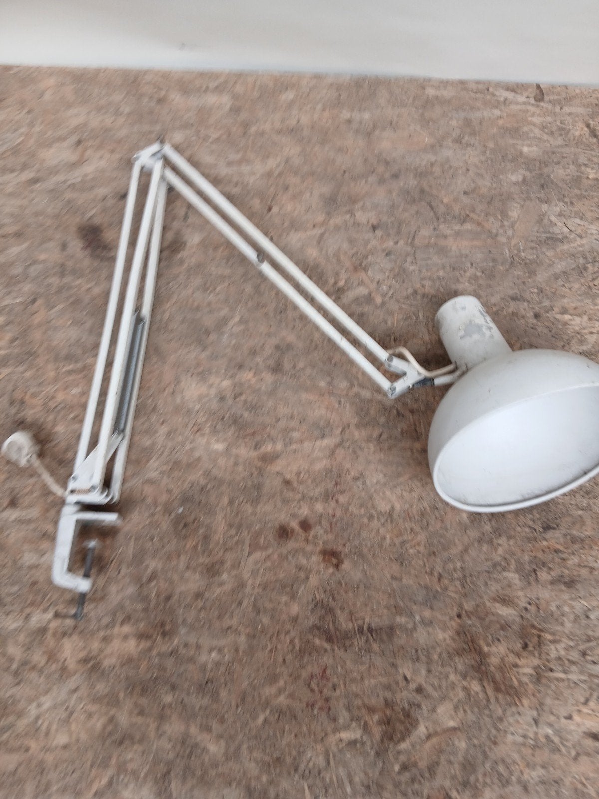 Vintage bureaulamp met klem - Type D24580, Metaal, Wit, Overige merken, Gebruikt