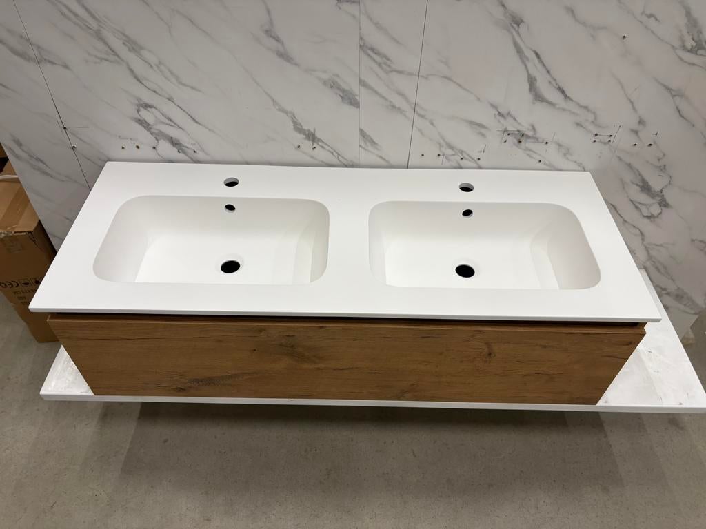 Badmeubel 120cm Urban Oak - solid surface wastafel, 100 tot 150 cm, Wltradingnl@outlook.com, Nieuw, Ophalen of Verzenden
