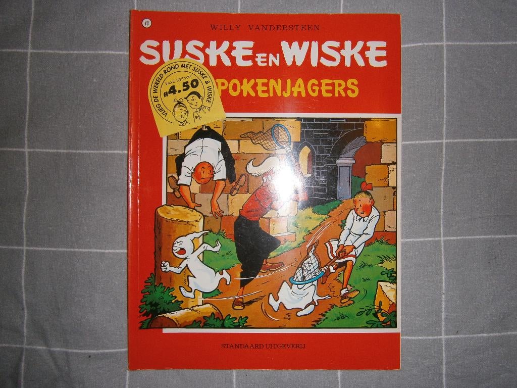 Suske en Wiske – Spokenjagers. 70 (1992) + originele sticker, Boeken, Stripboeken, Willy Vandersteen, Eén stripboek, Ophalen, Gelezen