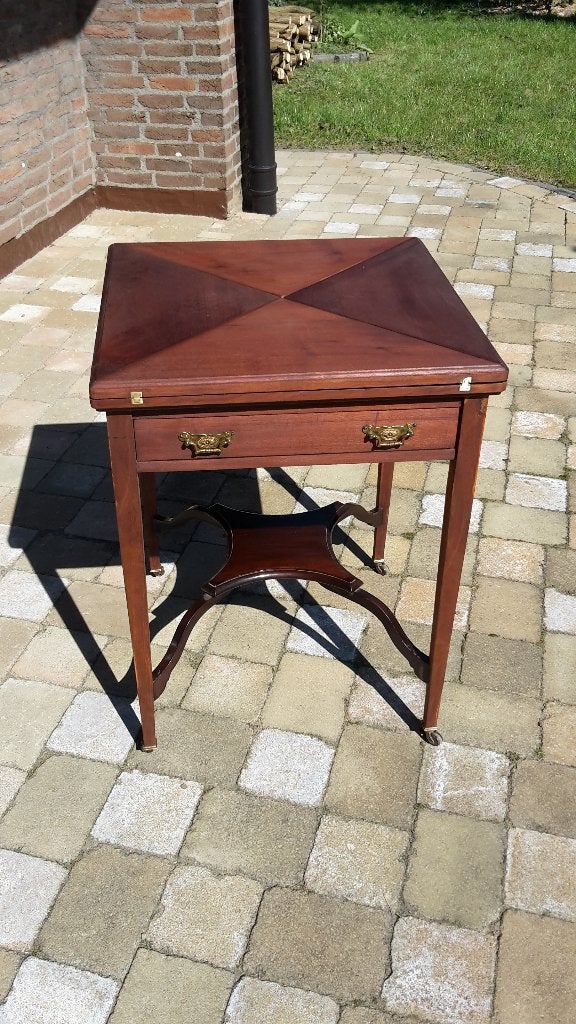 speeltafel mahonie engels antiek, Antiek en Kunst, Ophalen of Verzenden