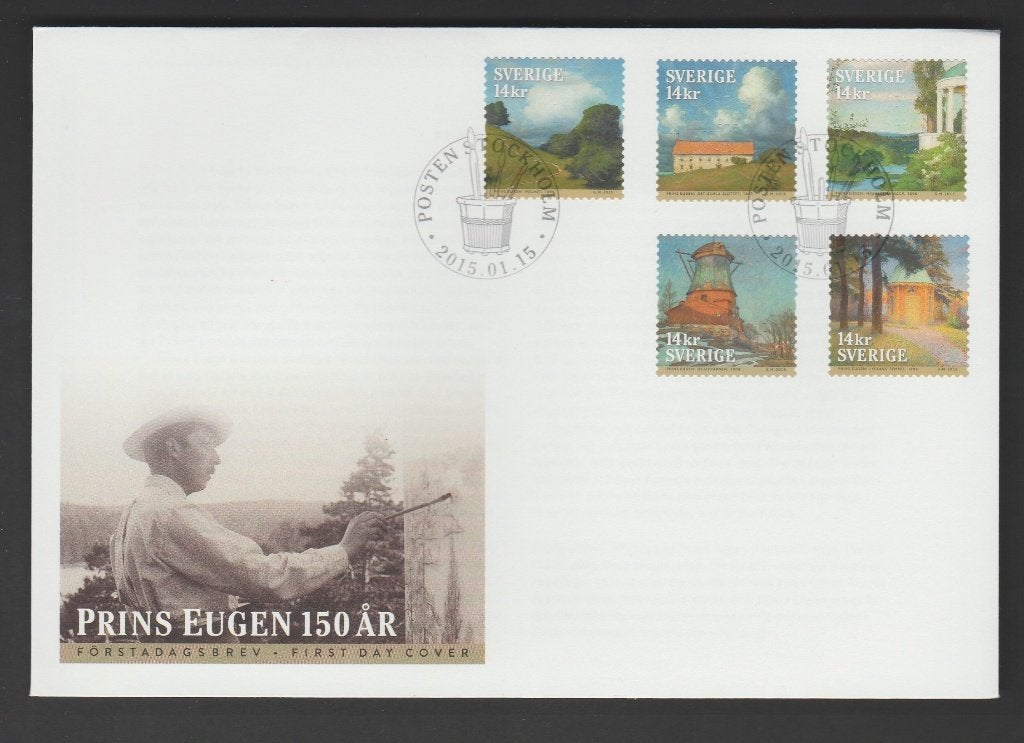 Zweden - FDC - Michelnr 3025-3029 schilderijen prins Eugen, Verzenden, Zweden, Postfris