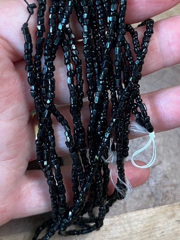 Zwarte git kraaltjes voor sieraden, lange streng, Ophalen of Verzenden, Nieuw, Kraal