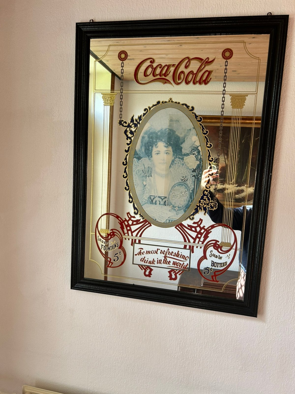 Coca cola spiegel/kunst, Ophalen, Rechthoekig, 50 tot 100 cm, Minder dan 100 cm