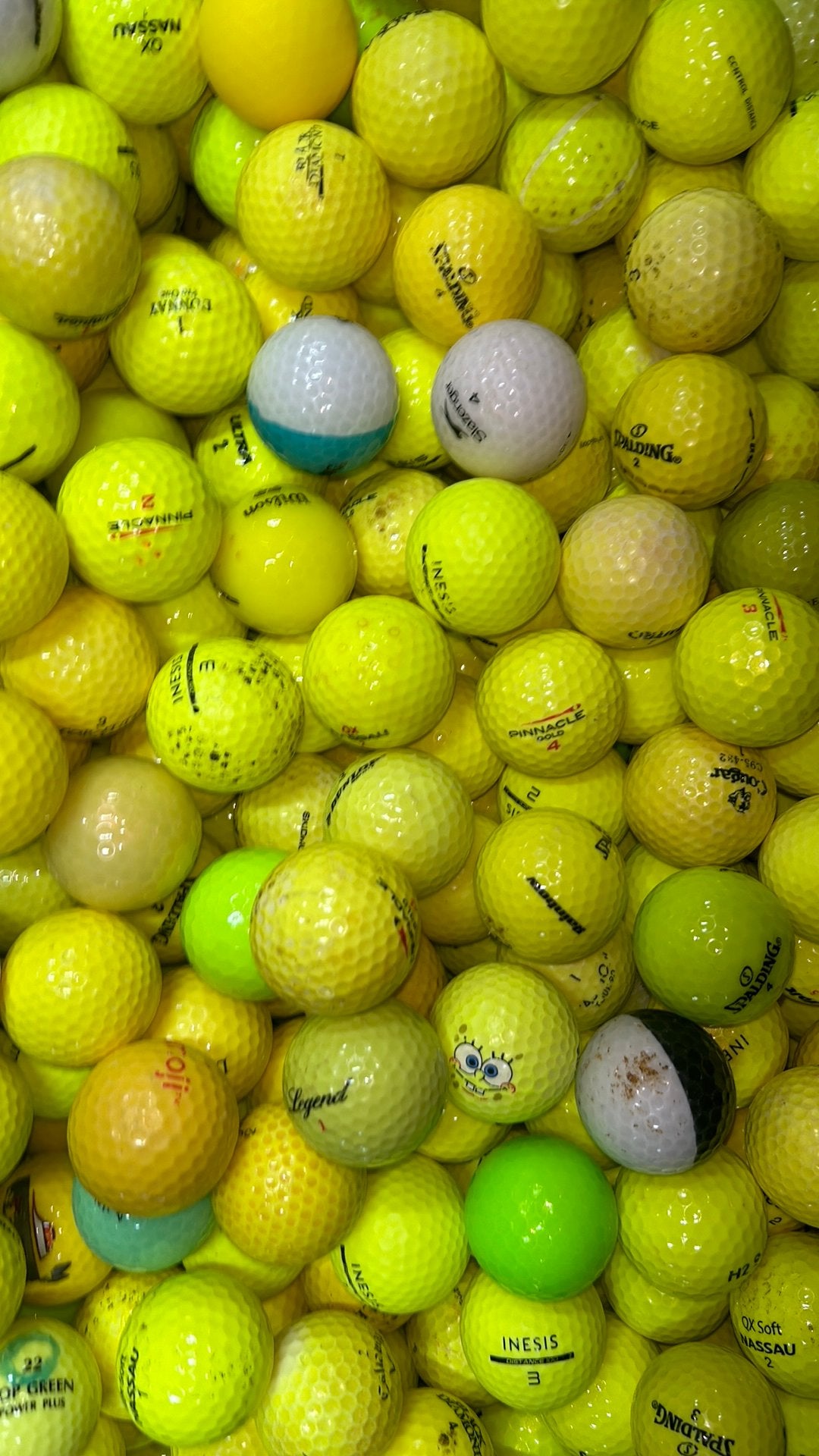 Gele golfballen mix 50 stuks, Ophalen of Verzenden, Zo goed als nieuw, Bal(len)