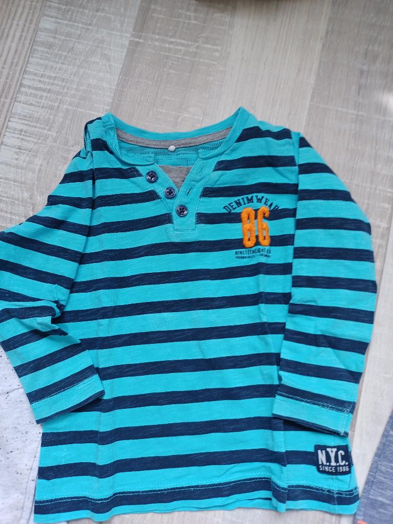 Name It stoer fel blauw shirt maat 86, Kinderen en Baby's, Babykleding | Maat 86, Gebruikt, Ophalen of Verzenden, Shirtje of Longsleeve