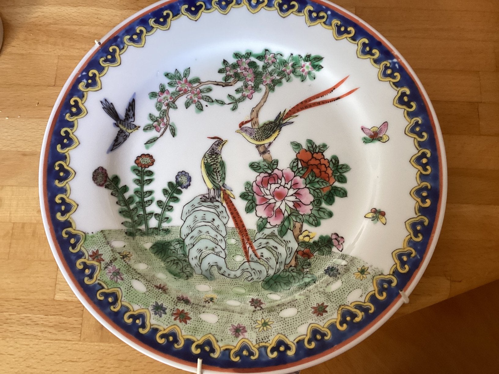 Famille Verte Paradijsvogel diam. 23 cm, Ophalen of Verzenden