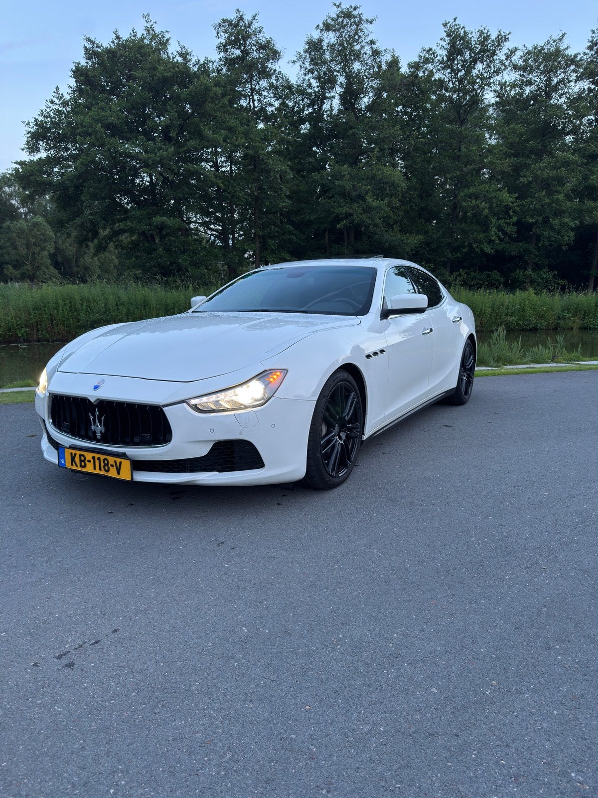 Maserati Ghibli 3.0 D 2014 Wit, Achterwielaandrijving, Zwart, Leder, Diesel
