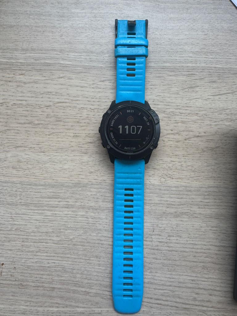 Garmin Fenix 6X Pro Solar, Gebruikt, Zwart, Garmin, Ophalen of Verzenden