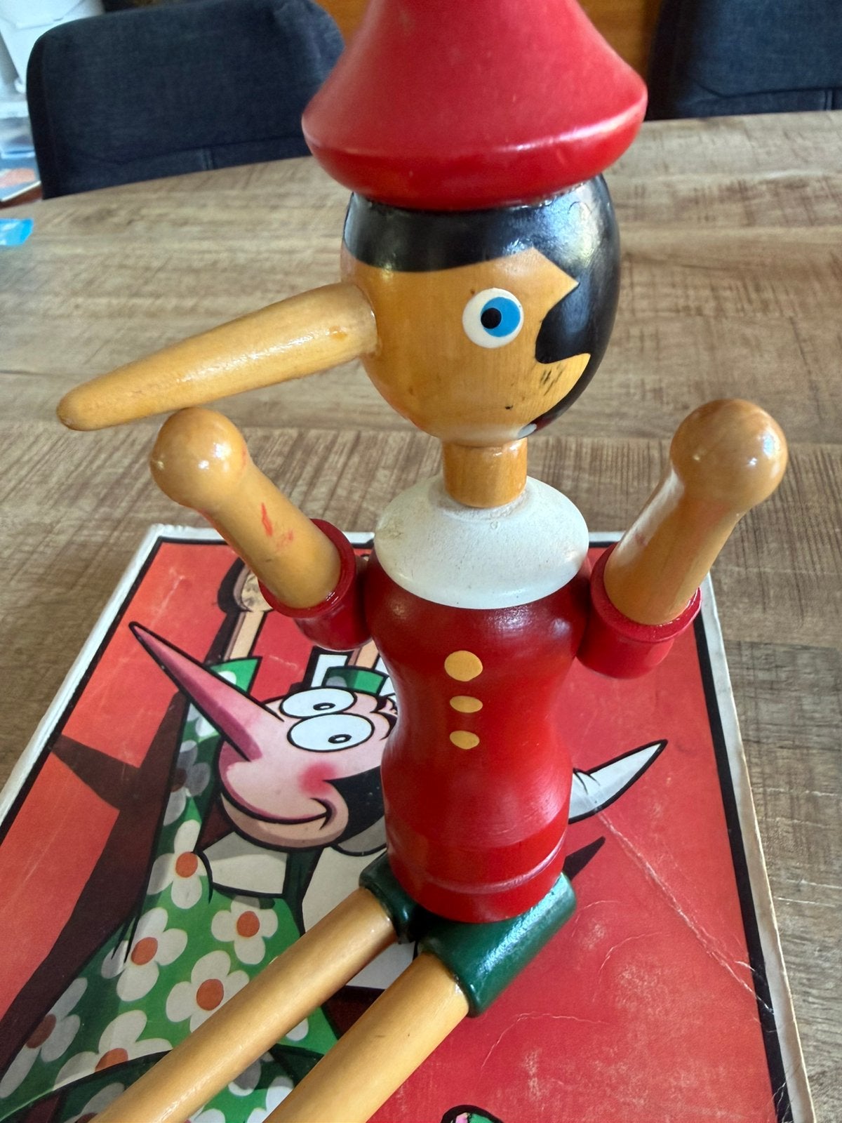 Pinokkio pop + boek, Ophalen of Verzenden, Zo goed als nieuw, Beeldje of Figuurtje
