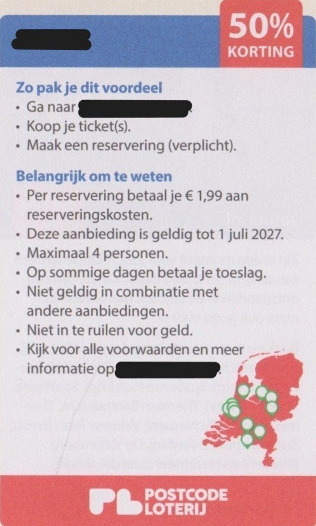 Sauna. 50% korting. Postcodeloterij kortingsbon., Drie personen of meer, Kortingsbon, Spa of Sauna