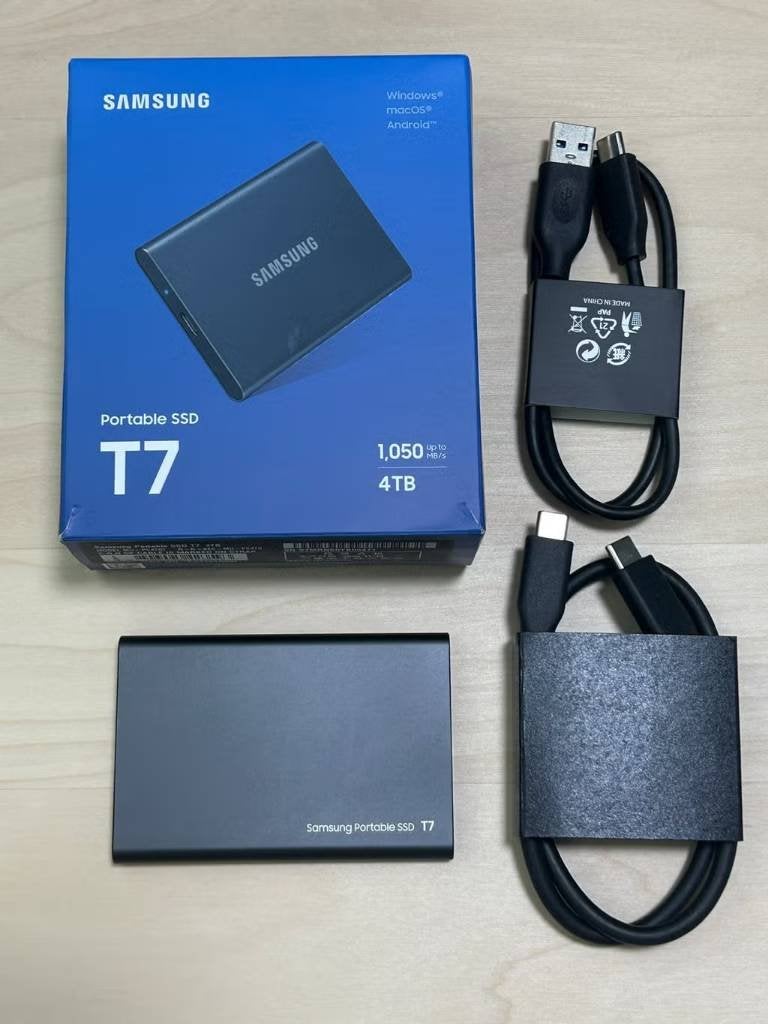 Samsung T7 4TB portable SSD 🔺 zo goed als nieuw, Computers en Software, Harde schijven, Ophalen, SSD, Zo goed als nieuw, Laptop