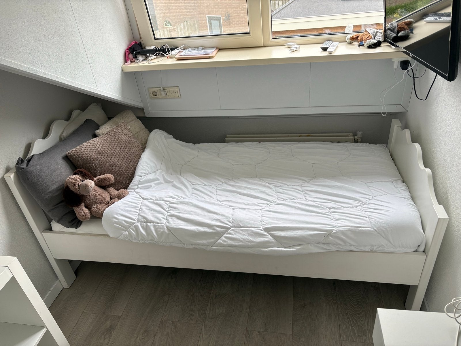 Eenpersoonsbed Auping Inizio matras, Ophalen, 90 cm, Eenpersoons, Zo goed als nieuw