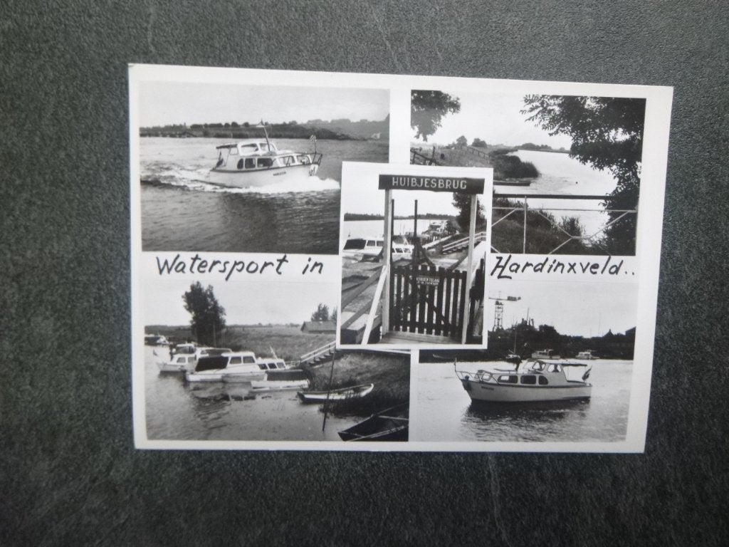 Hardinxveld, watersport /Huisjesbrug /boot 1971, Verzenden, 1960 tot 1980, Ongelopen