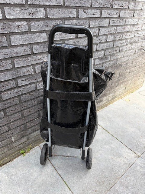 Handige Boodschappentrolley/Boodschappenkar op Wielen, 30 cm of meer, Gebruikt, Zwart, Minder dan 40 cm