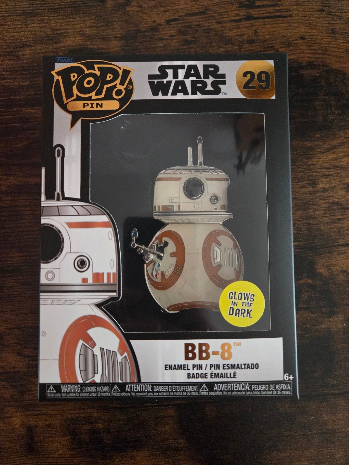 Funko Pop! Star Wars BB-8 Glow-in-the-Dark Emaille Pin, Verzamelen, Verzenden, Nieuw, Overige onderwerpen, Speldje of Pin