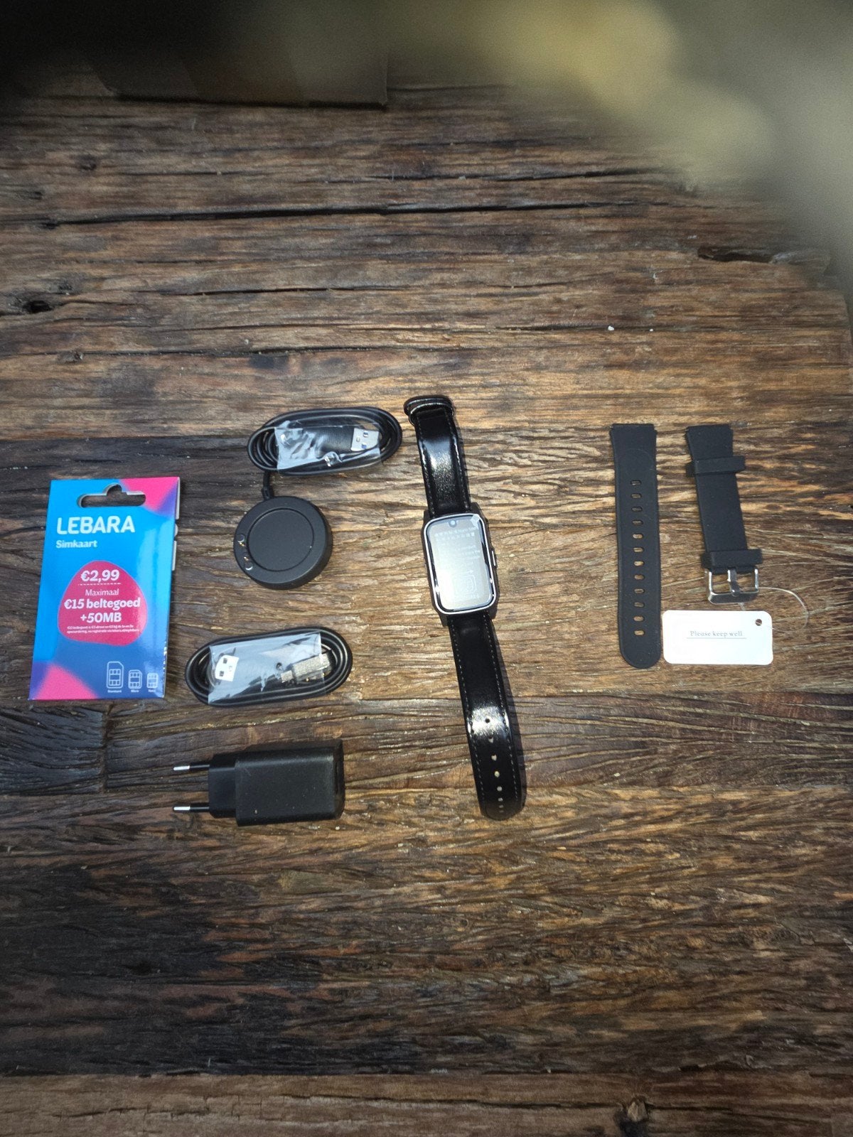 WatchToCare GPS Horloge Zwart Leer - Nieuwstaat, Ophalen of Verzenden, Nieuw, Zwart, WatchToCare