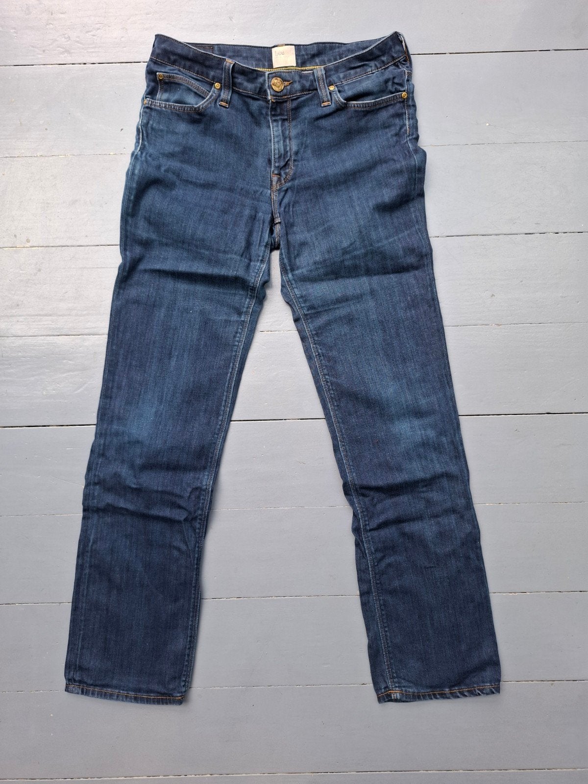 Spijkerbroek blauw merk Lee., Blauw, Ophalen of Verzenden, Gedragen, Lee