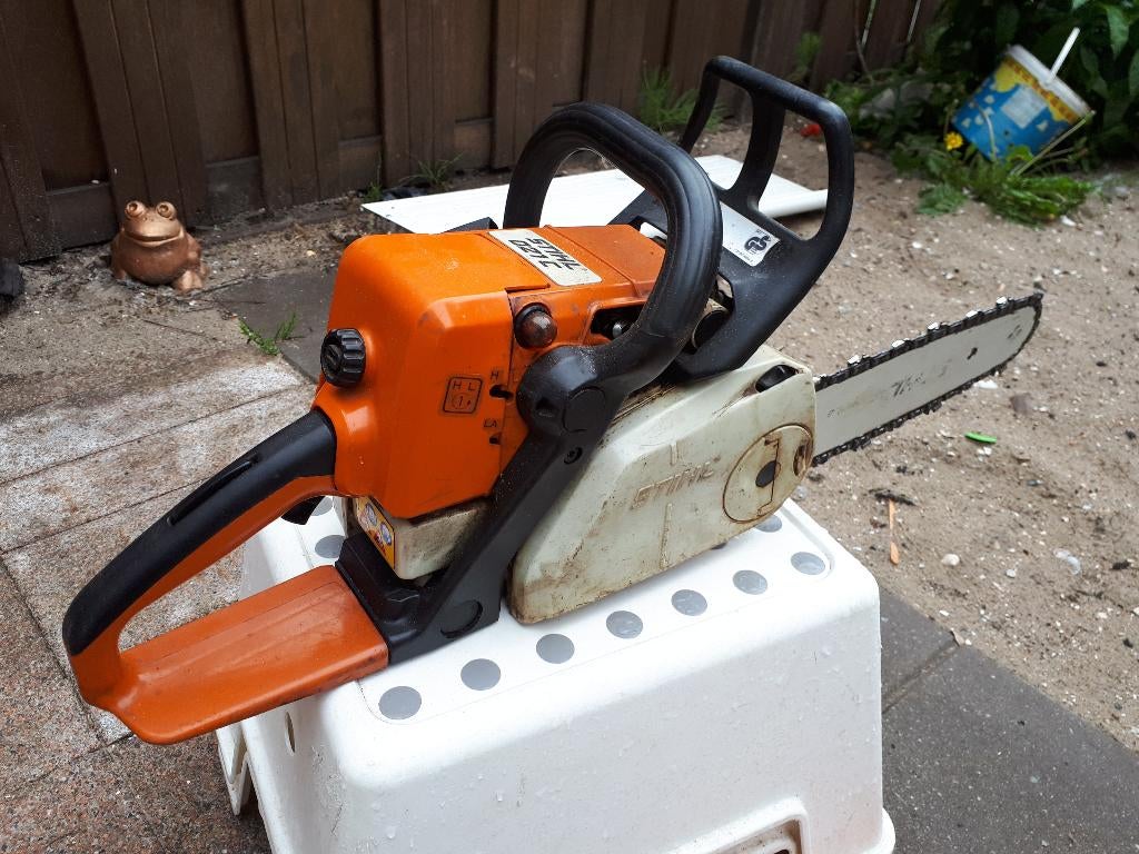 Stihl 021c kettingzaag, Ophalen, Gebruikt