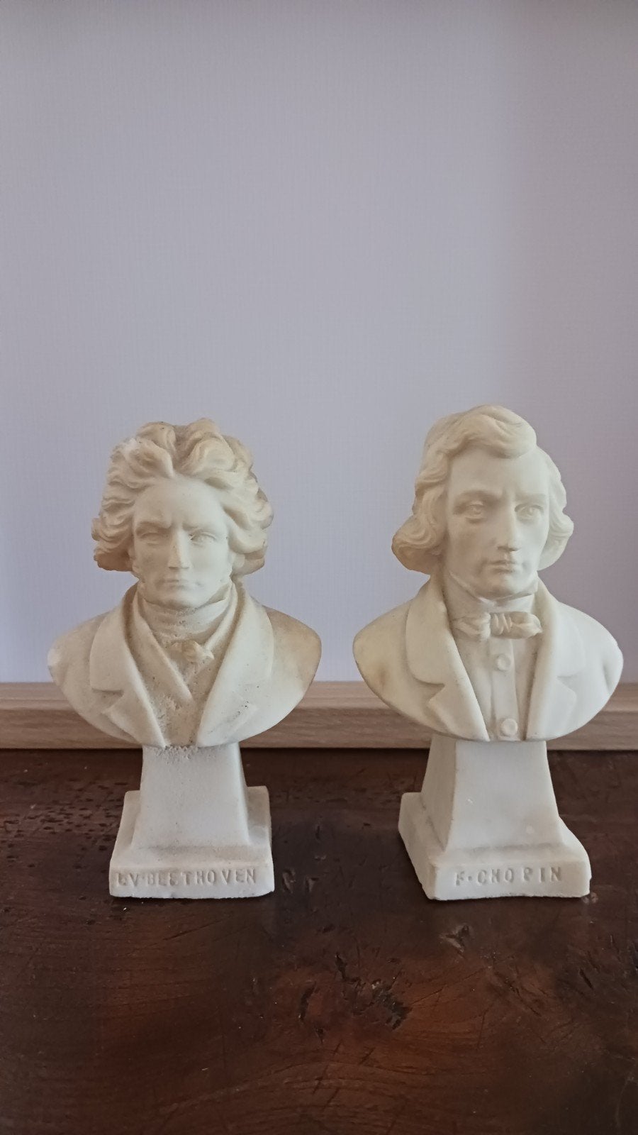 Klassieke bustes Beethoven & Chopin - Gesigneerd A. Santini, Ophalen of Verzenden