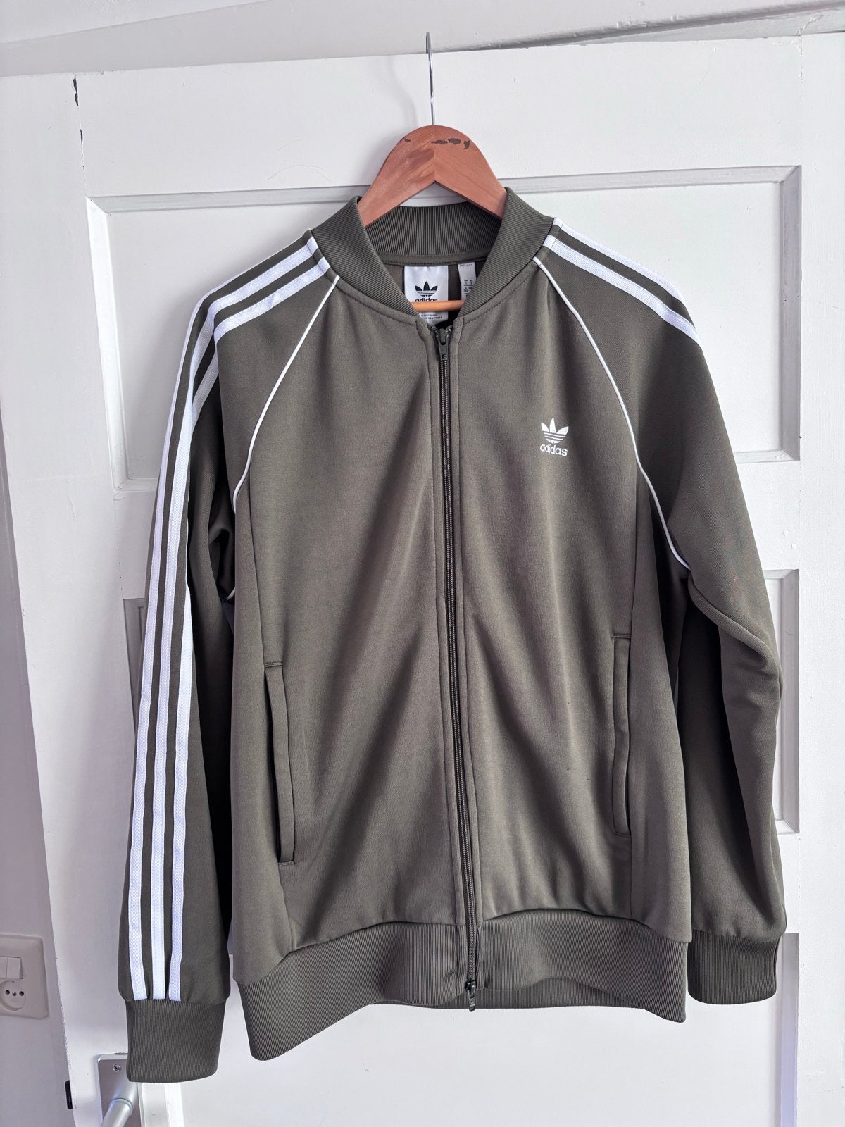 Adidas trainingsjack groen maat L, Ophalen of Verzenden, Zo goed als nieuw, Maat 52/54 (L), Groen