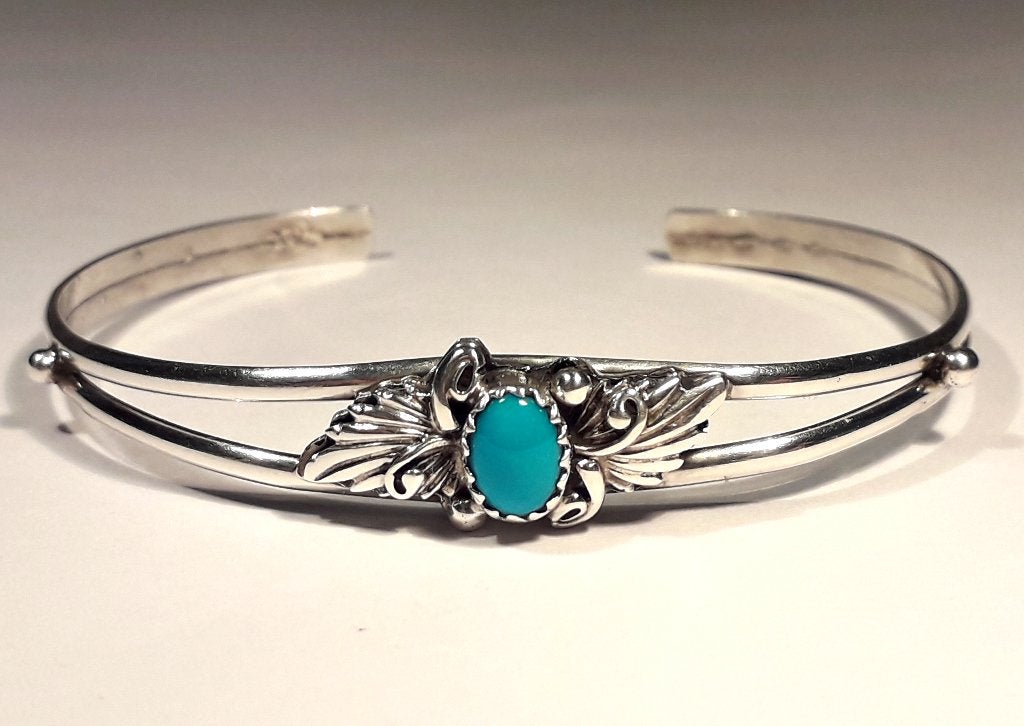 Antiek Zilveren Navajo Armband gesigneerd., Verzenden, Zilver, Armband, Met edelsteen