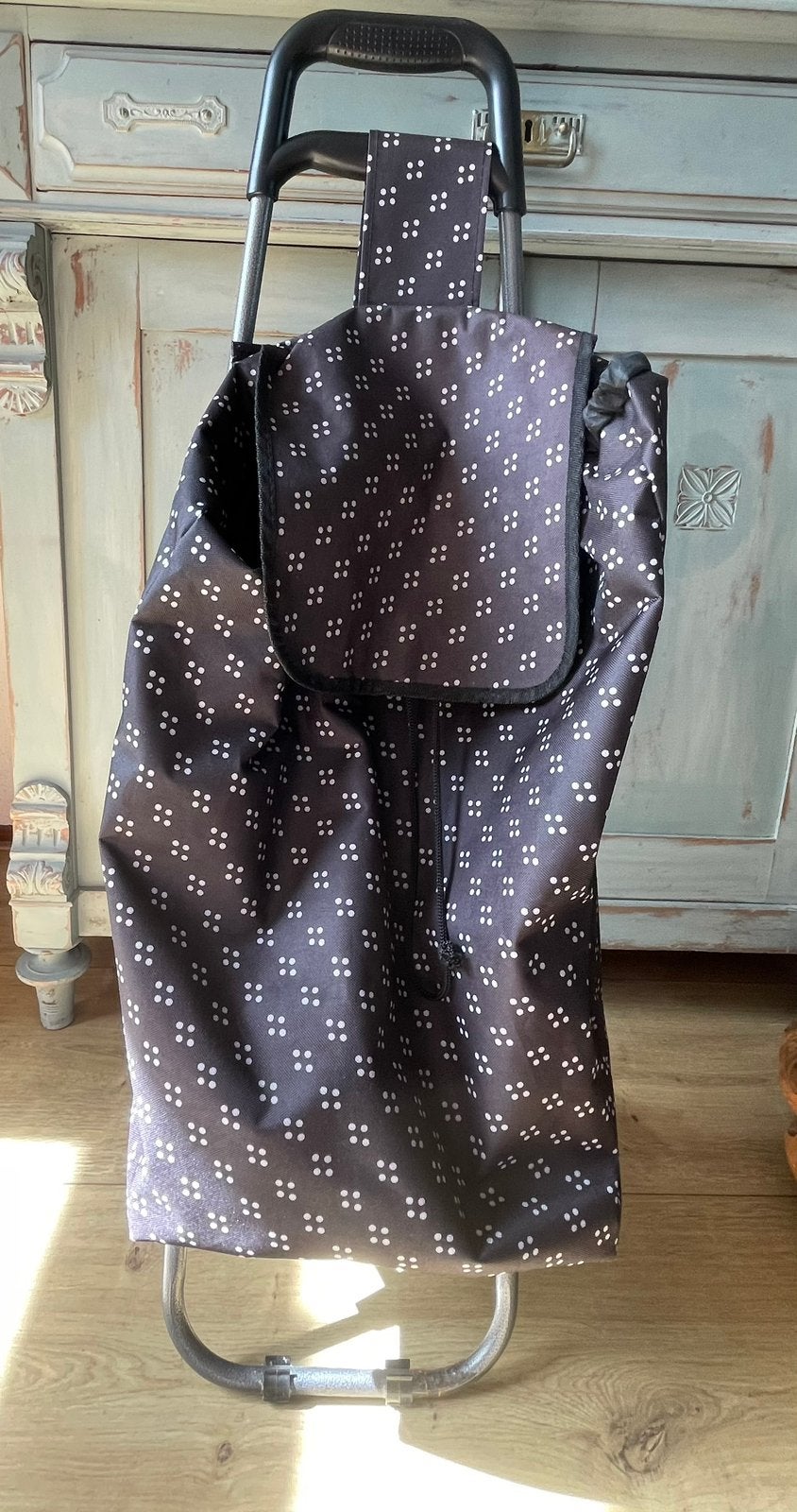 Handig boodschappentrolley zwart wit wagentje trolley, Ophalen, Zo goed als nieuw, Zwart, 30 cm of meer
