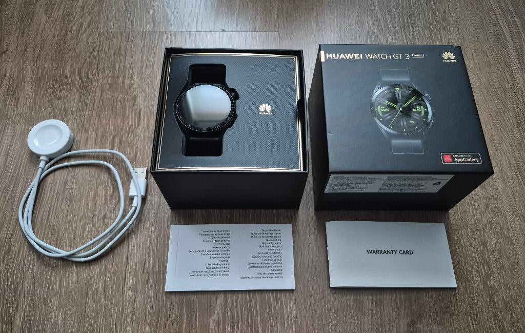 Huawei Watch GT 3 46 mm zwart, Sieraden, Tassen en Uiterlijk, Smartwatches, HUAWEI, Verzenden, Zwart, Zo goed als nieuw