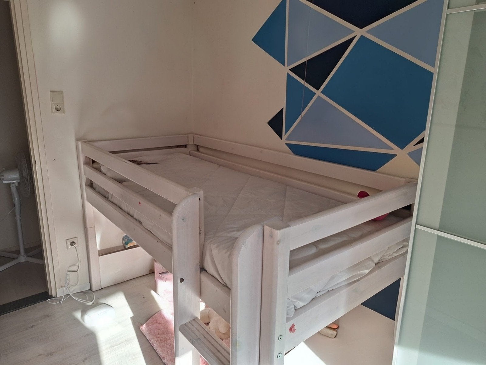 Halfhoogslaper 90x200 met lattenbodem, ombouwbaar tot bed, Huis en Inrichting, Ophalen, Gebruikt, 90 cm, Eenpersoons