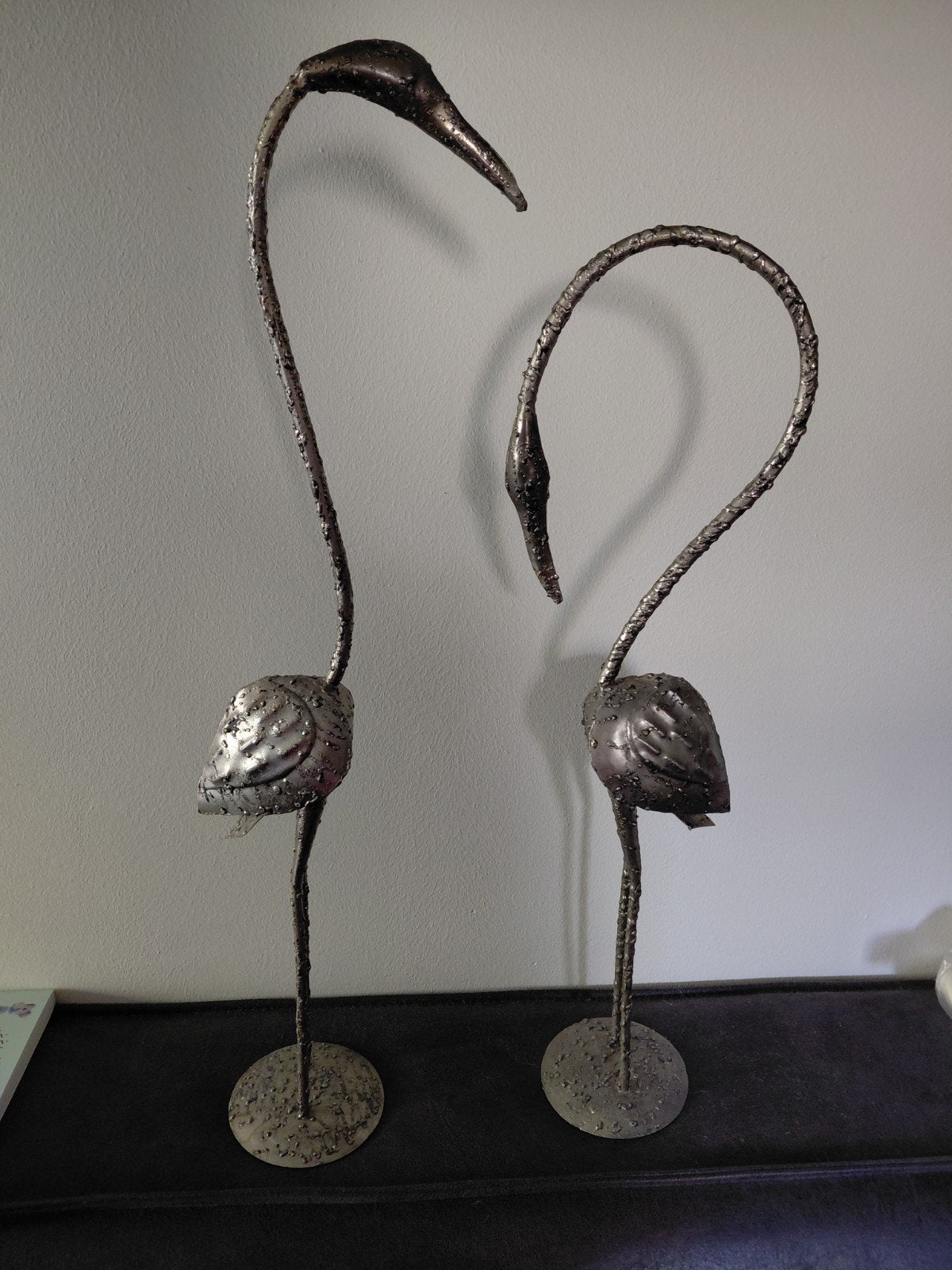 Metalen flamingos sculptuur - 60 cm, Beeld, Modern, 50 - 100 cm, Ophalen of Verzenden