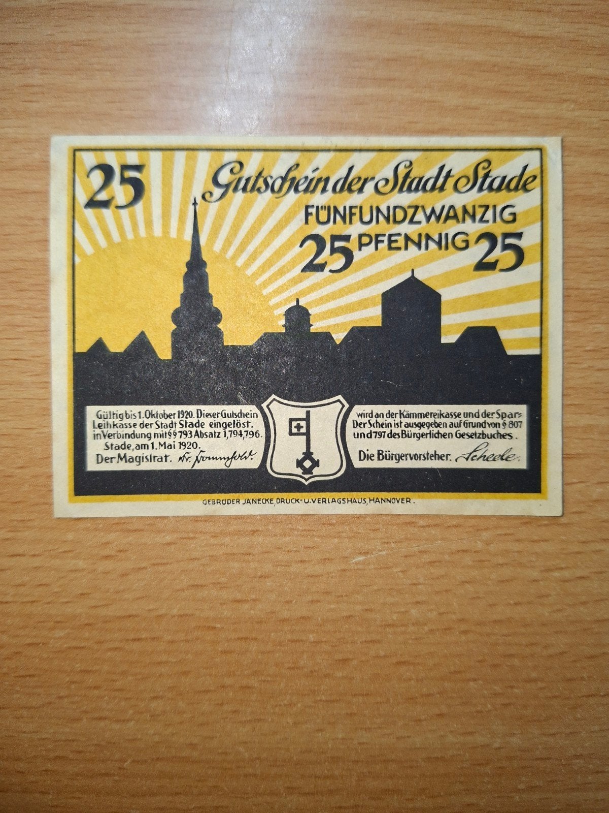 Duits Notgeld Stade Noodgeld, Ophalen of Verzenden, Duitsland