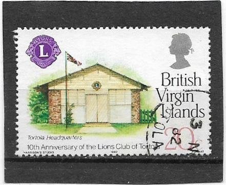 British Virgin Islands 1982 10th Anniv Lion Club Tortola 20c, Verzenden, Gestempeld, Midden-Amerika