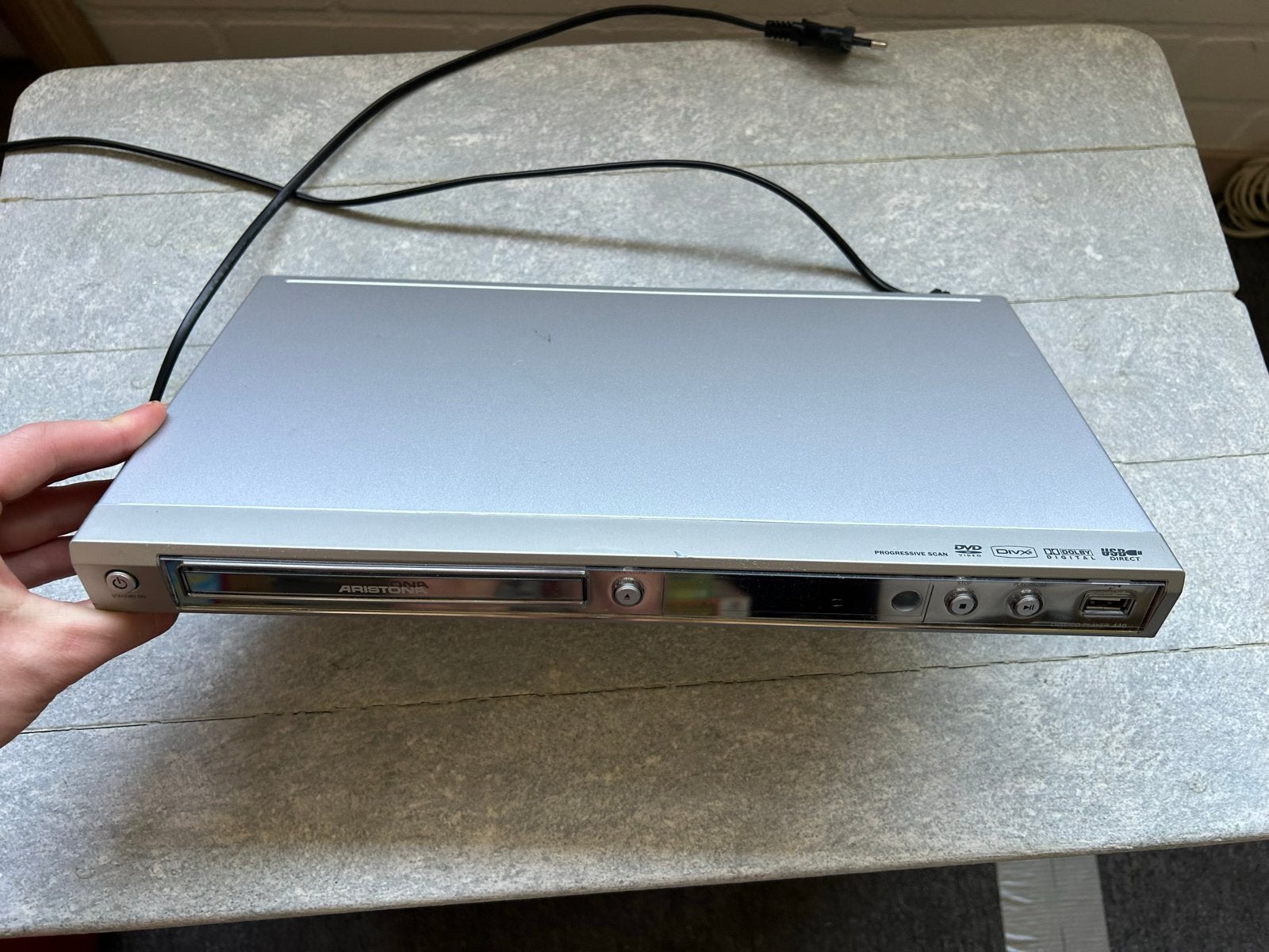 Aristona DVD Speler Zilver, Ophalen of Verzenden, Gebruikt, Dvd-speler, Overige merken