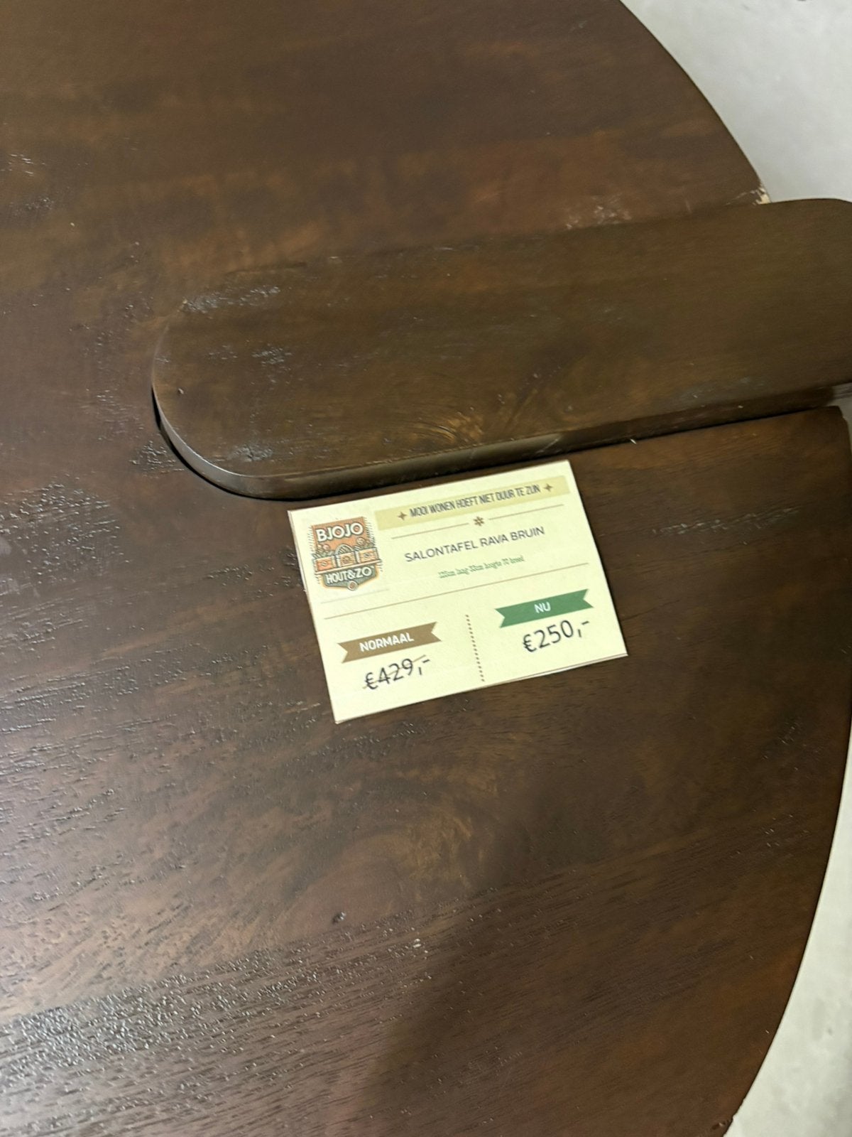 Salontafel Rana bruin – nu €250!, Ophalen of Verzenden, Nieuw, Rechthoekig, 50 tot 100 cm