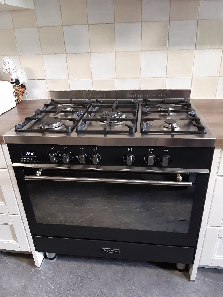M-System (Boretti) Fornuis met Oven in nieuw staat, Ophalen, 60 cm of meer, Zo goed als nieuw, Gas