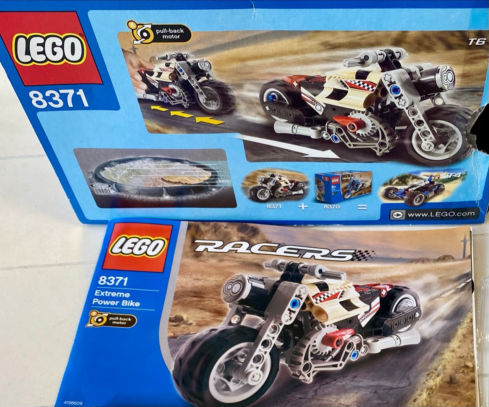 LEGO Racers 8371 Extreme Power Bike - Zo goed als nieuw, Lego, Geen, Lego, Onbekend