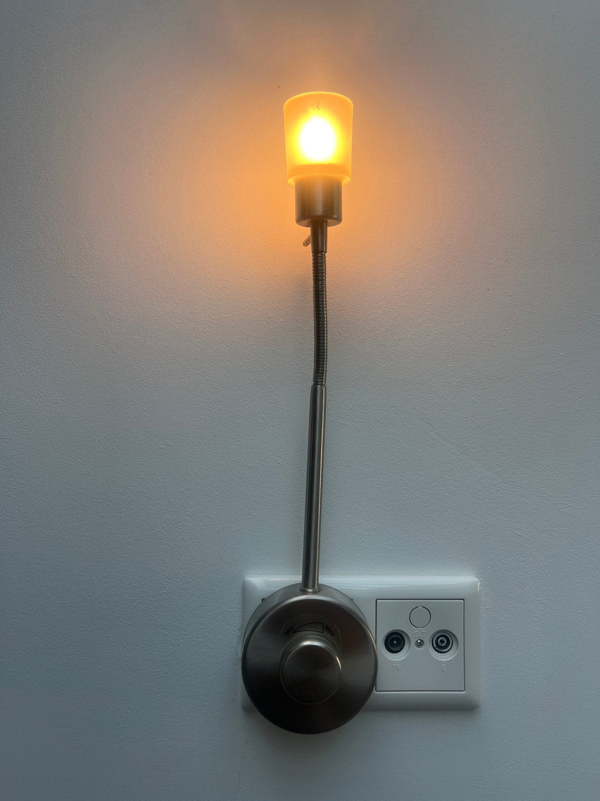 Dimbaar RVS Stopcontact Lampje - Livarno Lux, Huis en Inrichting, Metaal, Overige merken, Gebruikt, Ophalen of Verzenden