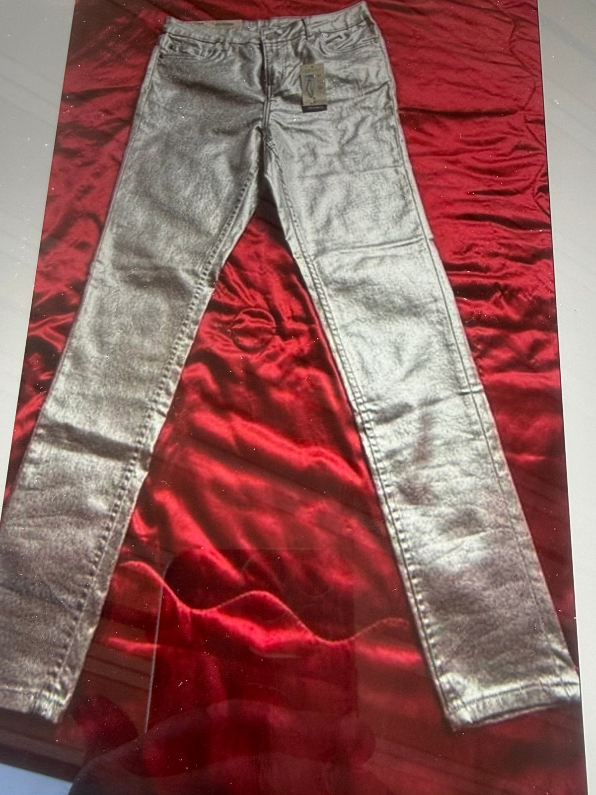 Esmara Super Skinny Fit Jeans - Zilver Metallic - Maat 40, Ophalen, Nieuw, Overige kleuren, W30 - W32 (confectie 38/40)