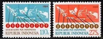 Indonesie 1987 - ZBL 1213-1214  - Postcode., Ophalen of Verzenden, Postfris, Zuidoost-Azië
