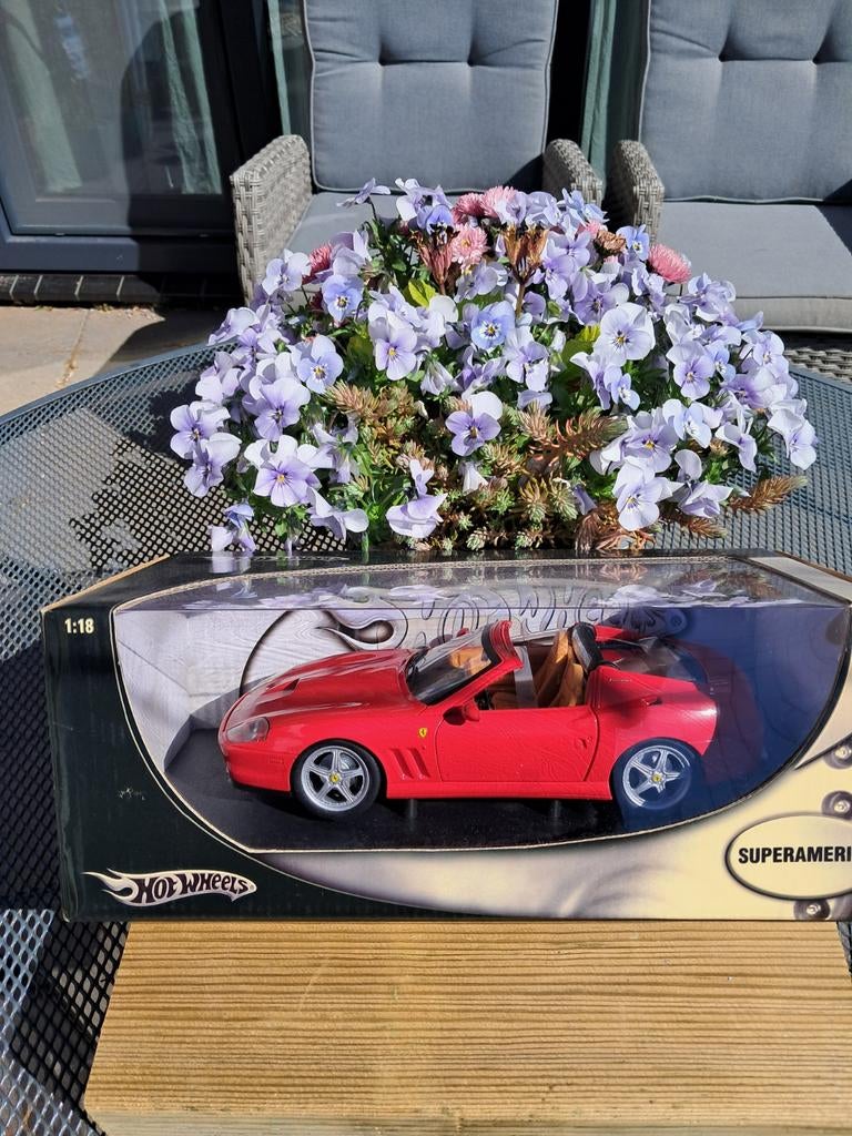 Hot Wheels Ferrari 575 Superamerica 1:18 Modelauto, Hobby en Vrije tijd, Ophalen of Verzenden, Zo goed als nieuw, Auto, Hot Wheels