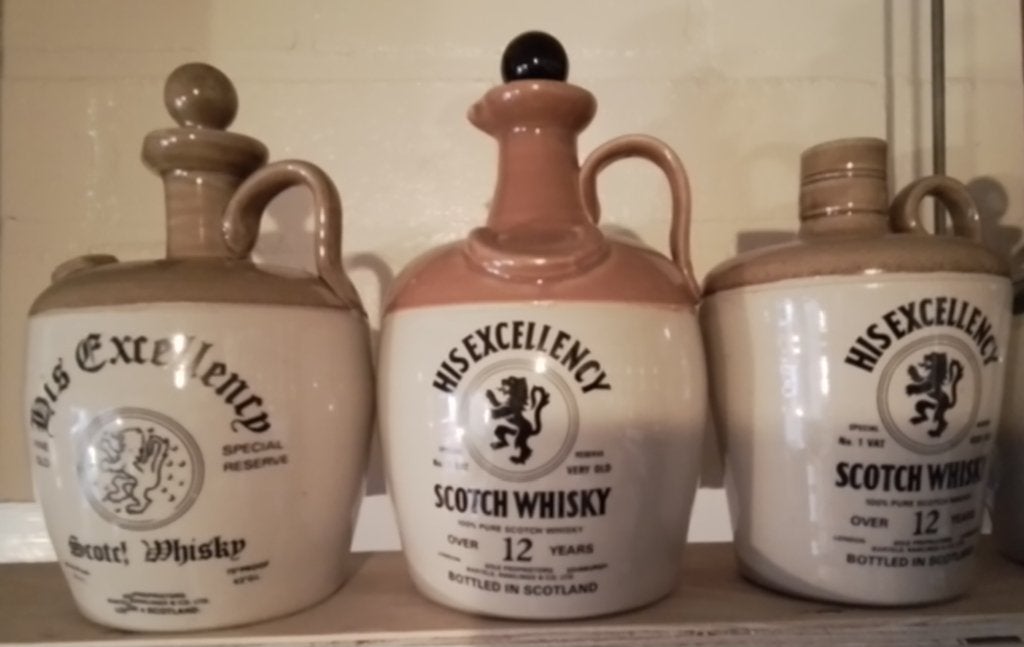 Whisky kruikjes jaren 60 set van 3, Ophalen of Verzenden